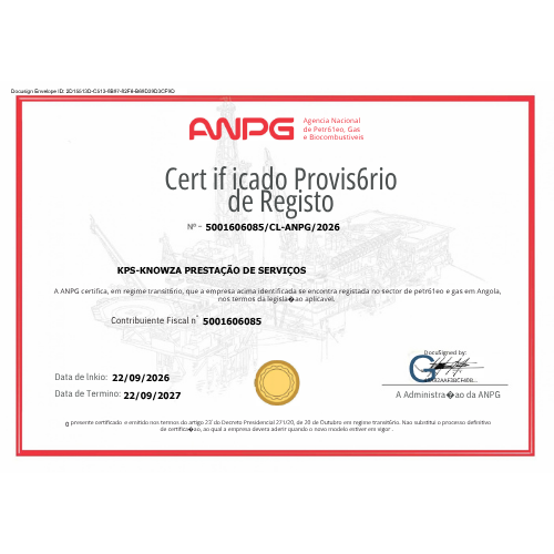 Certificação ANPG Angola